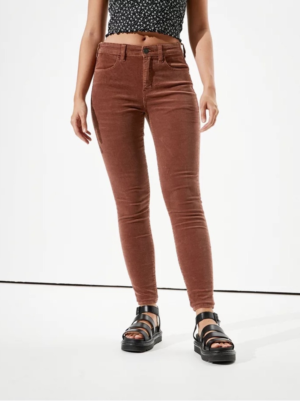 American Eagle High-Rise Skinny Corduroy Jeans - Brown